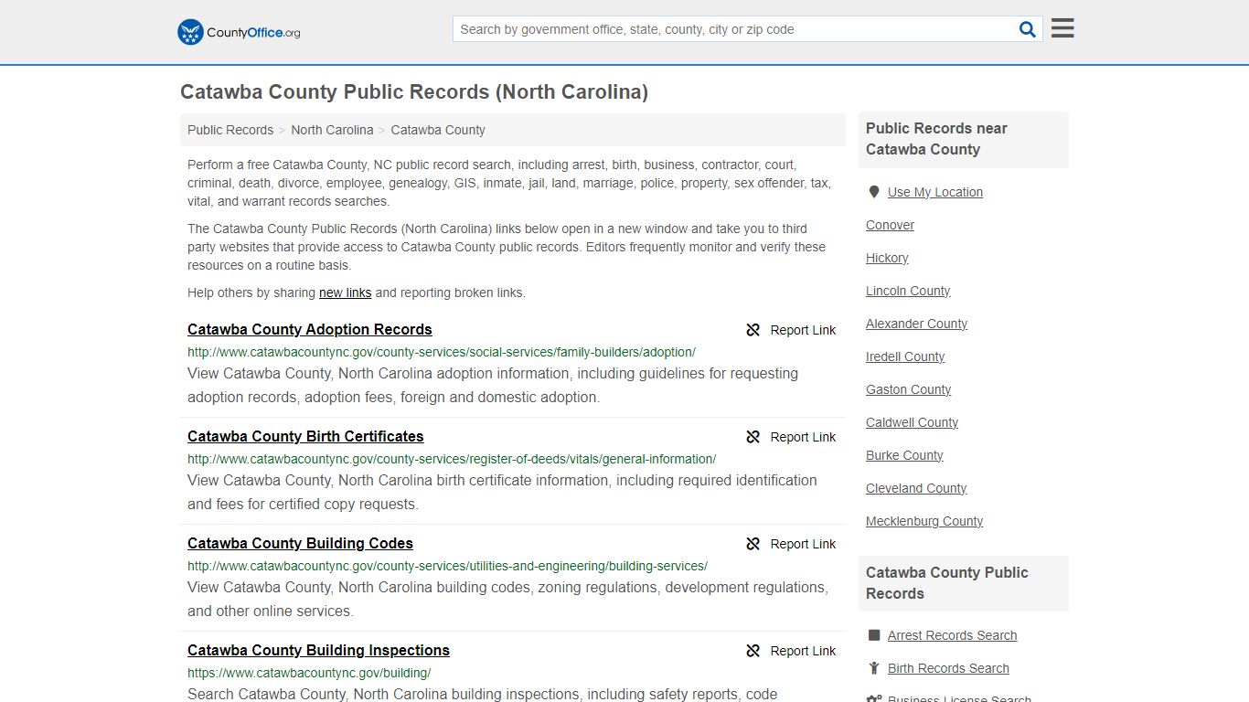 Public Records - Catawba County, NC (Business, Criminal ... - County Office